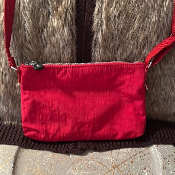 Kipling Small Vibrant Red Nylon Crossbody Bag - Picture 2 of 14